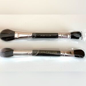 LAURA GELLER 3-IN-1 FACE BRUSH + DUAL-ENDED SETTING POWDER BRUSH NEW